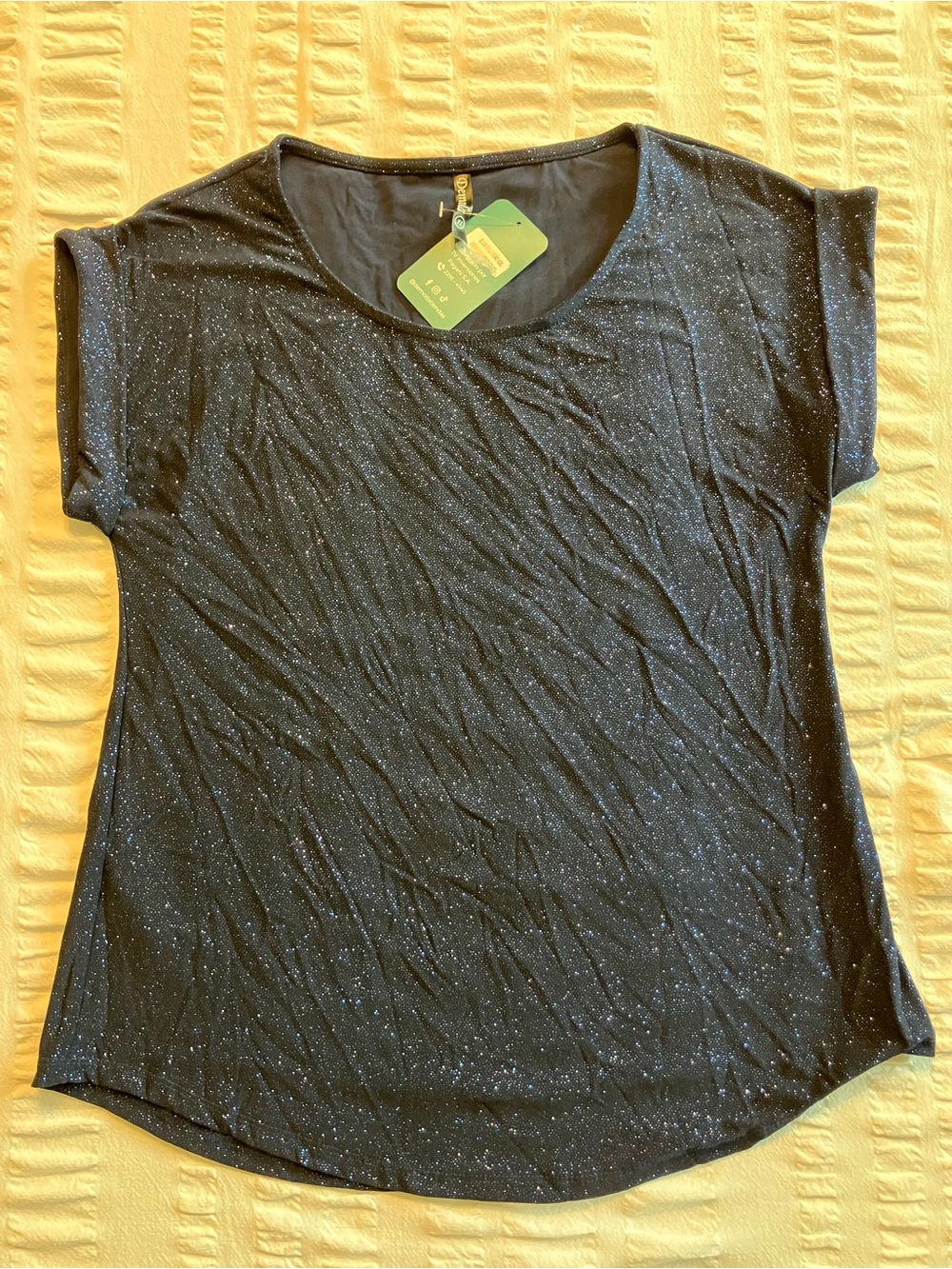 Women's Glitter Short Sleeve Tee - Navy